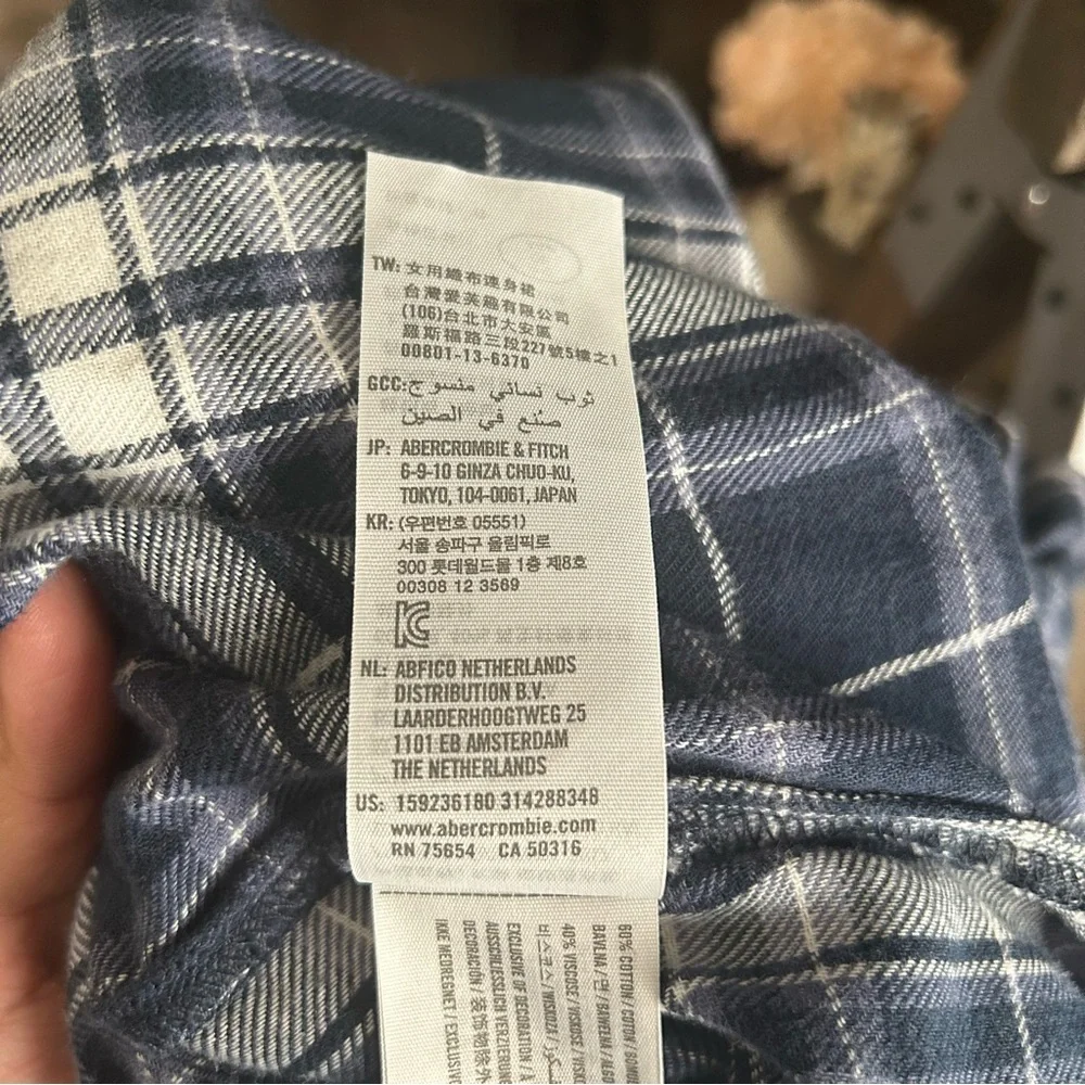 Abercrombie & Fitch Blue Plaid Long Sleeve Dress - Picture 7 of 9